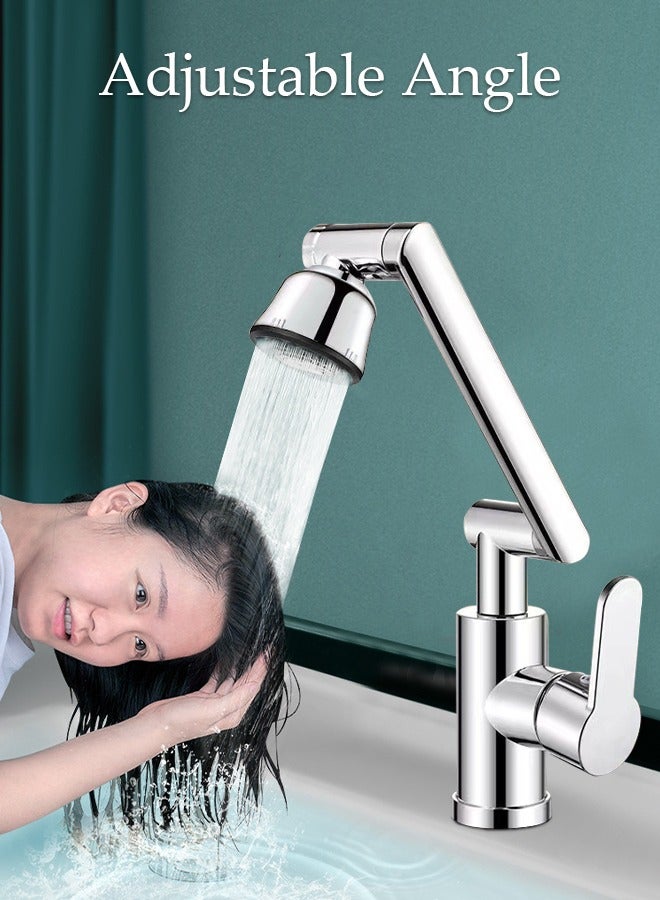 DUNISO Stainless Steel Kitchen Faucet with 360° Rotating Water Outlet 4 Effluent Ways Of Water, Vintage Single Handle Kitchen Sink Faucet High Arc Kitchen Faucet Classic Style Fashion-forward Built to Last - Image 5
