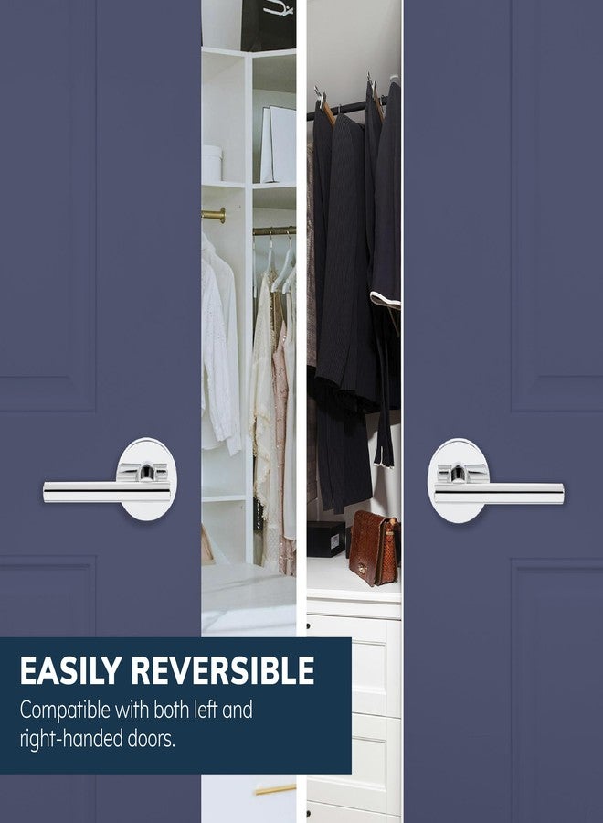 Delaney Hardware CIRA Passage Door Handle, Fits Doors 1-3/8 to 1-3/4 in. Thick, Polished Chrome Finish - Reversible Left/Right-Handed Hallway & Closet Door Lever with Latch -Easy to Install Door Lever - Image 4