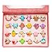 PinkSheep Little Girl Jewel Rings in Heart Box Adjustable Girl Gift Pretend Play and Dress Up Rings Bling - Image 3