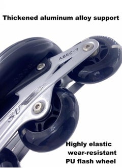 Draxon Roller Skates For Kids Adjustable With Light Up Wheels And Tools To Convert It To Training Skates Fun Illuminating For Boys Girls Rollerskates For Kids Beginners, Suitable For Indoor Outdoor Size 31-35 (Model-302-Black, S)  - Image 3