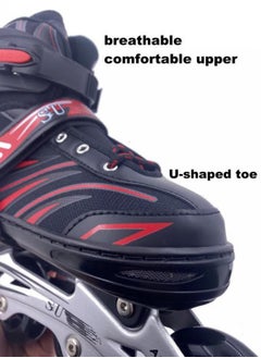 Draxon Roller Skates For Kids Adjustable With Light Up Wheels And Tools To Convert It To Training Skates Fun Illuminating For Boys Girls Rollerskates For Kids Beginners, Suitable For Indoor Outdoor Size 31-35 (Model-302-Black, S)  - Image 4