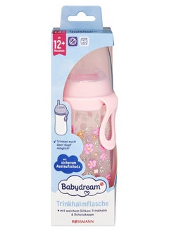 Babydream drinking straw bottle Flexstraw 360ml / from 12 months / PINK