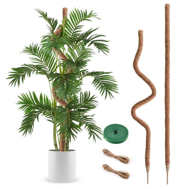 NATSUKY 2 Pack Moss Pole, 63 Inch Bendable Moss Poles for Plants Monstera Long for Climbing Plants, Extra Large Handmade Pole Plant Sticks Support Stakes for Indoor Plants to Grow Upwards - Image 1