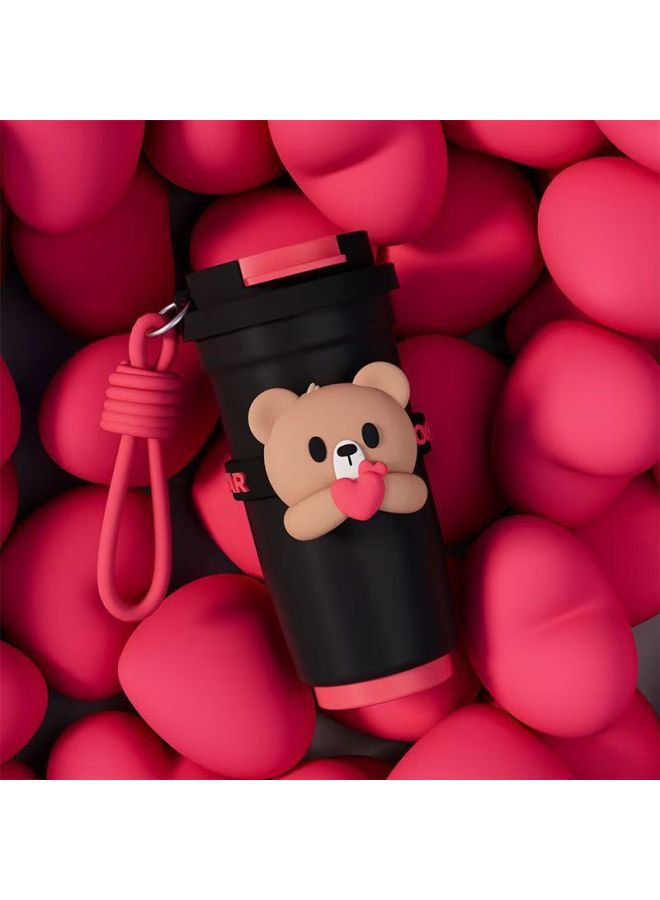 Princess Please Make A Fortune Vacuum Cup High-looking Girl's Portable Cup Mini Coffee Stainless Steel Insulated Straw Drinking Cup