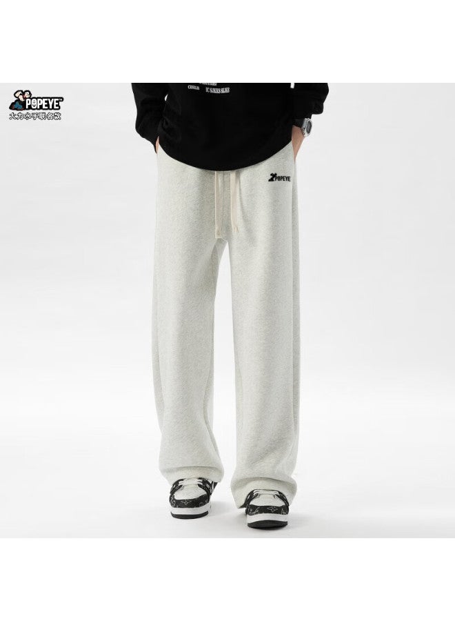 Mmoptop Popeye Co-Branded Printed Men'S Spring And Summer Sports Straight Casual Pants Mlm01 White Gray L - Image 2