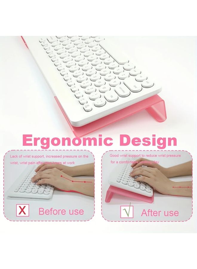 3pcs Ergonomic Gel Cloud Keyboard Wrist Rest Set Pink Comfortable Arm Support - Image 5
