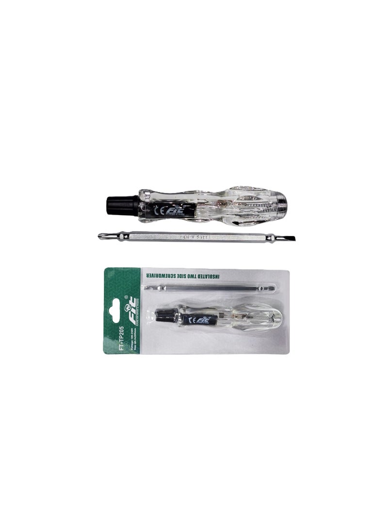 FIT 205 mm Transparent Insulated Test Screwdriver Reversible – Model C12 FT-TP205