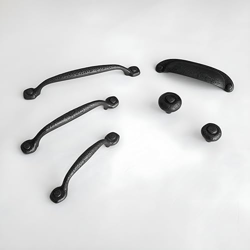 Hickory Hardware 1 Pack Solid Core Kitchen Cabinet Pulls, Luxury Cabinet Handles, Hardware for Doors & Dresser Drawers, 7-9/16 Inch (192mm) Hole Center, Black Iron, Refined Rustic Collection - Image 3