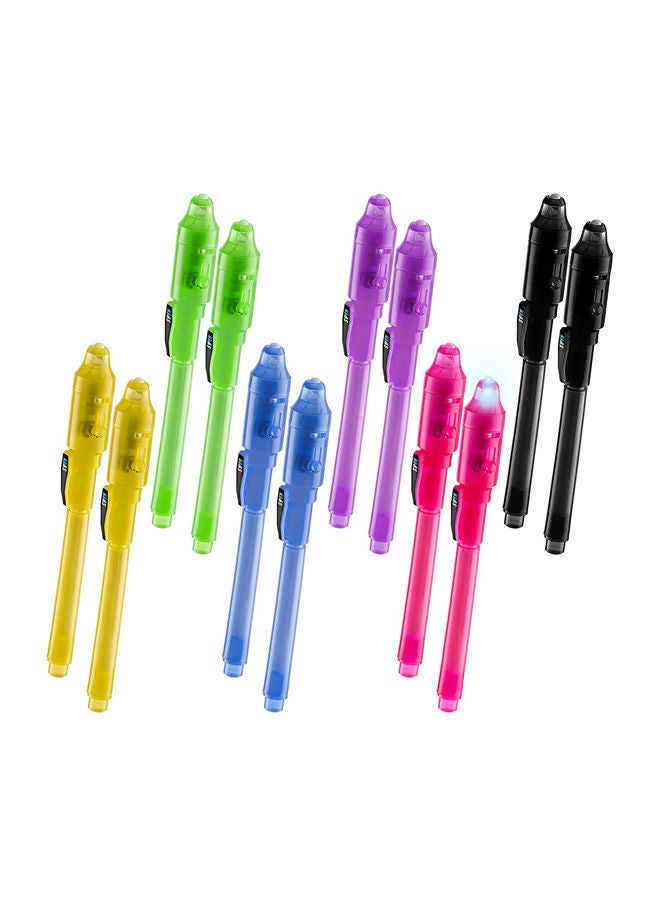 Y&D Pack Of 12 Magical Invisible Ink Pen Red/Blue/Pink - Image 1