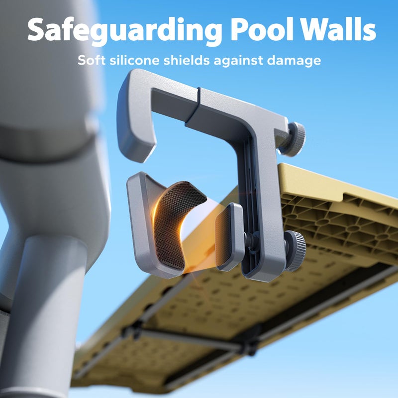POOLHACKER [Original] Poolside Bar Table for Above-Ground Pools, Foldable Swim-Up Bar with Ultra-Stable Clamp System, Weather-Resistant, Quick-Install Poolside Table for Drinks & Snacks - Image 3