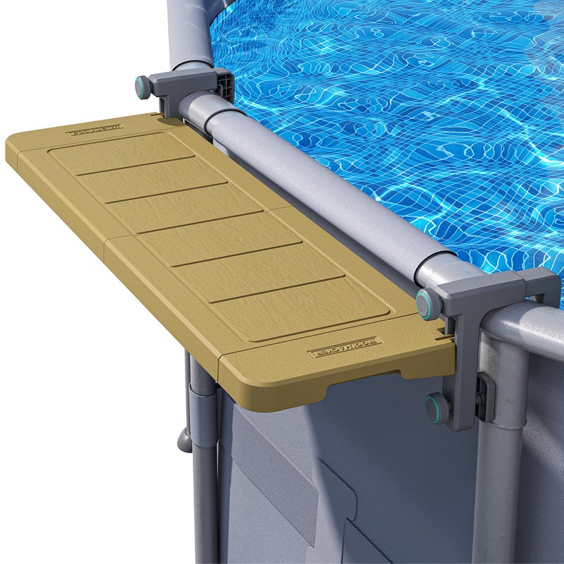 POOLHACKER [Original] Poolside Bar Table for Above-Ground Pools, Foldable Swim-Up Bar with Ultra-Stable Clamp System, Weather-Resistant, Quick-Install Poolside Table for Drinks & Snacks - Image 1