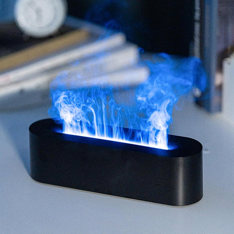 Yaledi Essential Oil Diffuser, Fireplace Fire Flame Aromatherapy Diffuser, 150ml Ultrasonic Cool Mist Humidifier, Scent Aroma Diffuser with 7 Colors Light, Timer & Auto-Off for Home, Room (Black) - Image 1