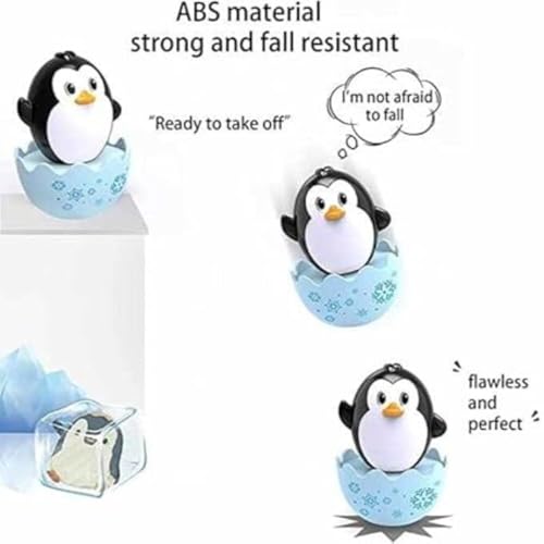 MOPANIRAJ Roly Poly Push and Shake Baby Tumbler Toys 2 Pcs Set Penguin Chick Bunny Wobbler Self-Balancing Rattle Educational Sensory Development Toys for Infants and Toddlers - Image 3