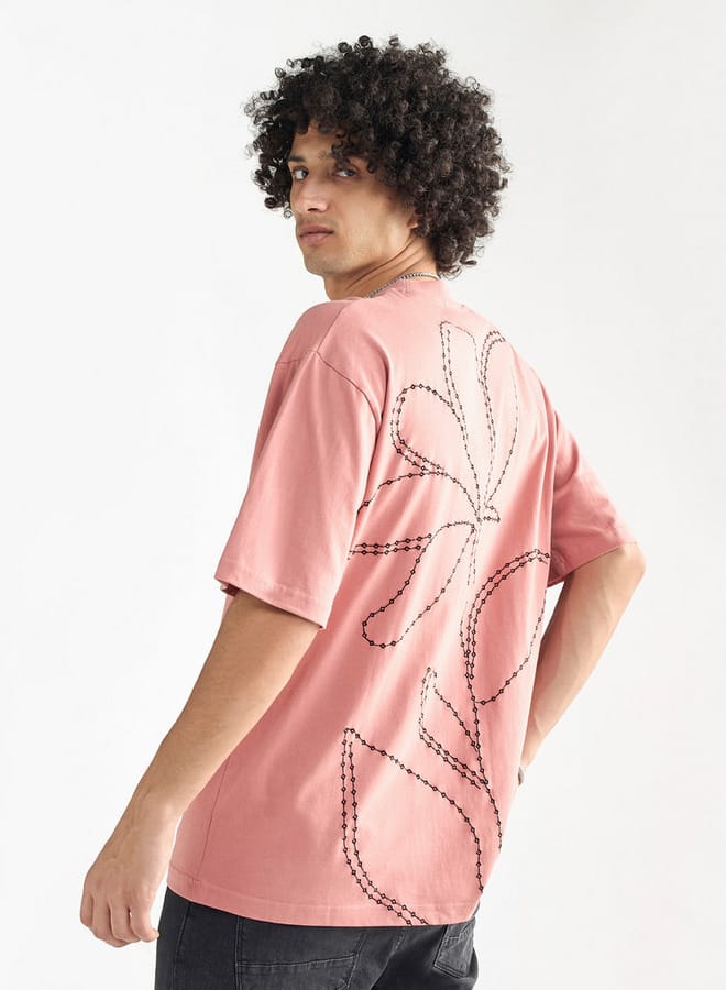 Splash FAV Embroidered Crew Neck T-shirt with Short Sleeves  - Image 3