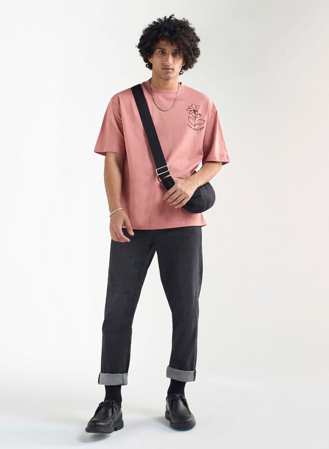 Splash FAV Embroidered Crew Neck T-shirt with Short Sleeves  - Image 2