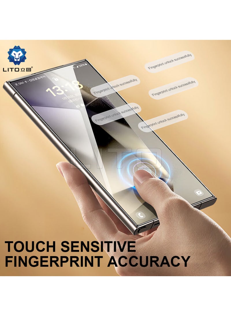 Lito 3D Full Cover Tempered Glass For Samsung Galaxy S25 Ultra Fingerpr int Working - Black