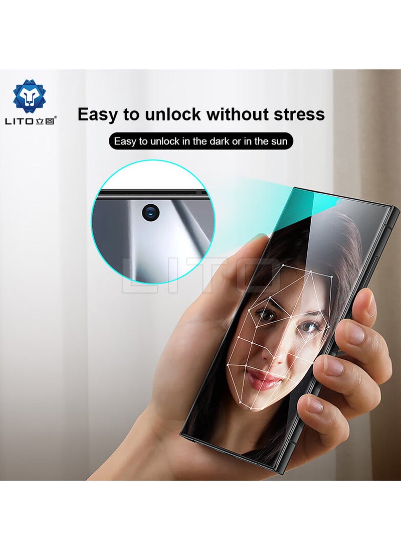 Lito 3D Full Cover Tempered Glass For Samsung Galaxy S25 Ultra Fingerpr int Working - Black