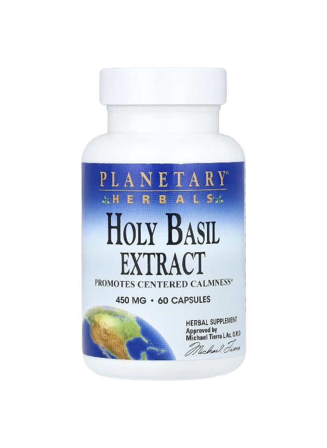 PLANETARY HERBALS Planetary Herbals, Holy Basil Extract, 450 mg, 60 Capsules  - Image 1