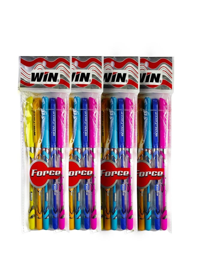 دبليو آي أن أقلام حبر جاف وين فورس | ٢٠ قلم حبر أزرق | سن ٠٫٧ مم | أقلام للطلاب | تصميم مريح للكتابة السلسة والمريحة | أقلام حبر جاف اقتصادية - Image 2