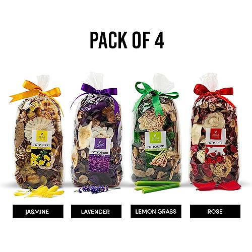 Aura Decor Premium Potpourri Flowers Home Fragrance Pack of 4 (150 gm Each) (Rose) (Jasmine) (Lavender)(Lemongrass) - Image 4