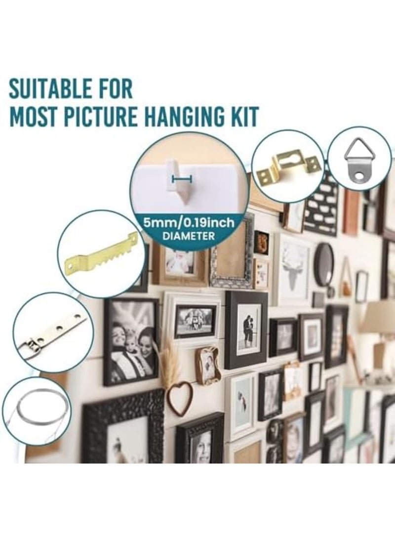 SYOSI Picture Hangers 4 Pack – Adhesive Picture Hanging Hooks Without Nails, No Damage Sawtooth Hangers, Art Hanger Hooks for Bathroom, Kitchen, Home, Door, Closet, White - Image 4