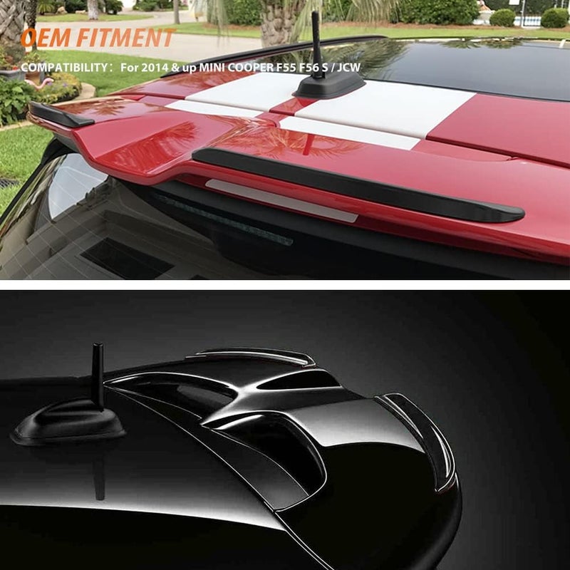Adiil Glass Black Rear Wing Trim Spoiler Extension Lip Fins for Mini Cooper F55 F56 S/JCW (2014 & Up) - Image 5