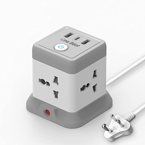 One Beat Cube Extension Boards with Universal Sockets and USB Charging Ports with Indicator Plug Socket (Cube 4 Socket + 2 USB + 1 Type C) - Image 1