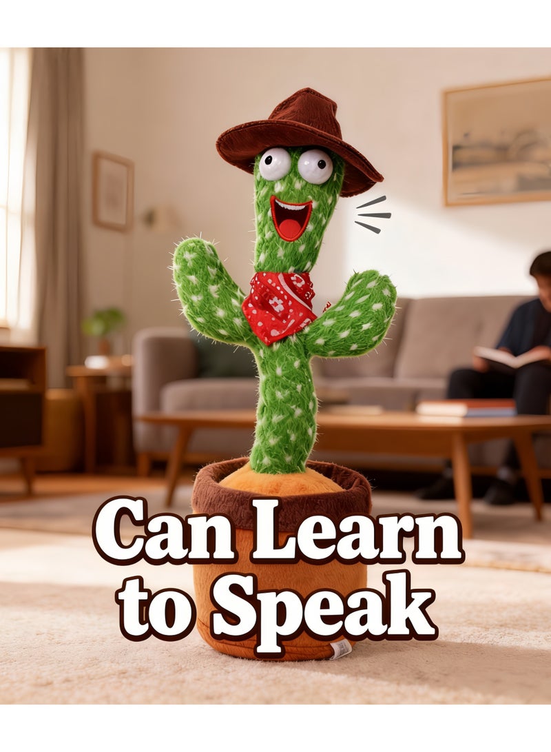 Singing, Dancing & Mimicking Cactus with Cowboy Hat - Image 3