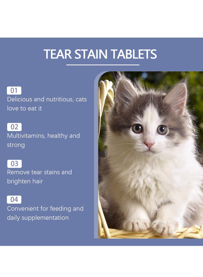 ييبونغ 80 قطعة منظف عين القط مزيل البقع المسيل للدموع للكلاب والقطط مناديل غسل العين لتنظيف لطيف للعيون وتصريف الحطام وإفرازات المخاط - Image 3