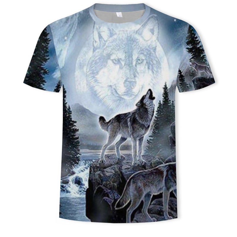 2024 Summer Explosions Trend Fox Wolf Men'S T-Shirt 3D Digital Printing Short Sleeve - Image 1