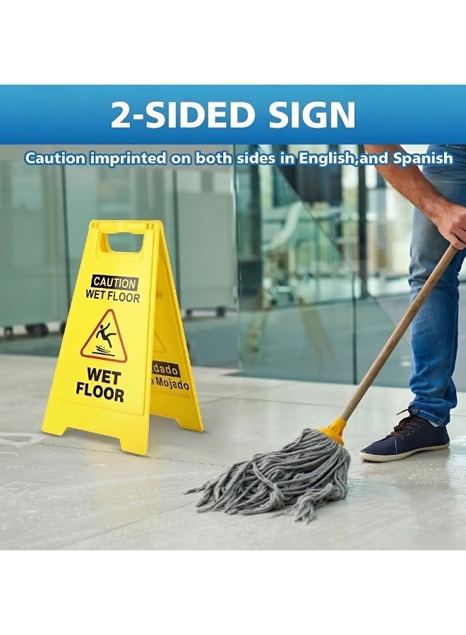 TrustMate Wet Floor Caution Sign - 60×20×30 cm Yellow Foldable Double-Sided Safety Warning for Offices, Malls & Restaurants - Image 5