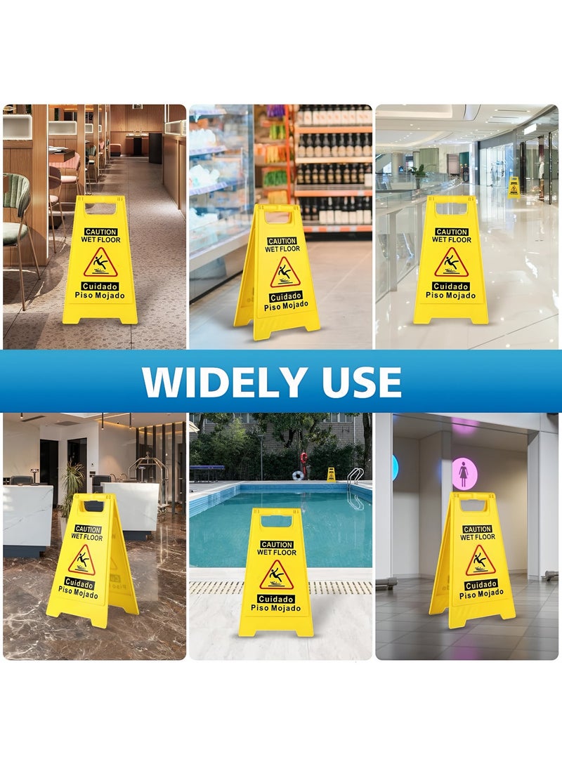 TrustMate Wet Floor Caution Sign - 60×20×30 cm Yellow Foldable Double-Sided Safety Warning for Offices, Malls & Restaurants - Image 4