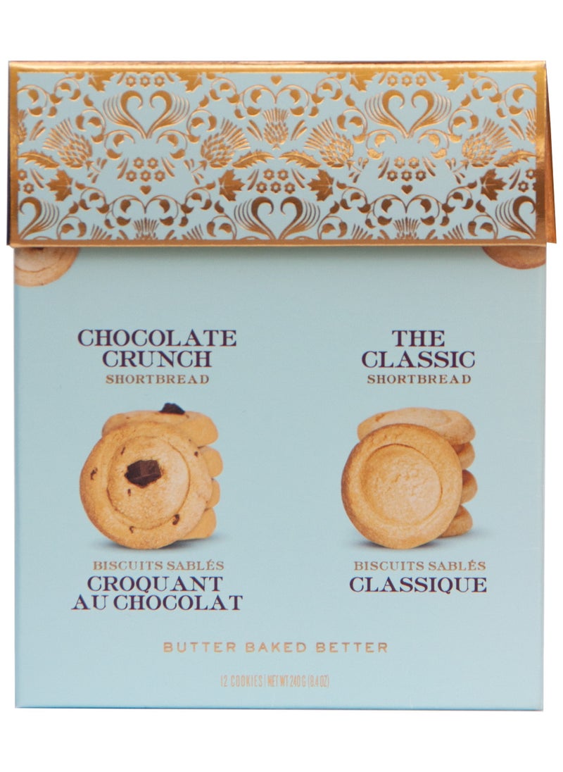 Mary Macleod's Shortbread All-Butter Blue Gift Box of Mixed Shortbread Cookies 240 gm - 2 Flavors  - Image 1