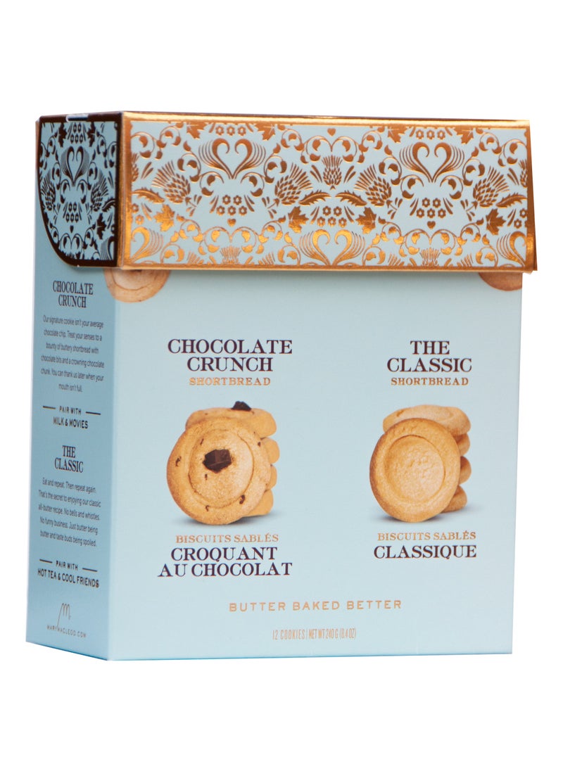 Mary Macleod's Shortbread All-Butter Blue Gift Box of Mixed Shortbread Cookies 240 gm - 2 Flavors  - Image 2