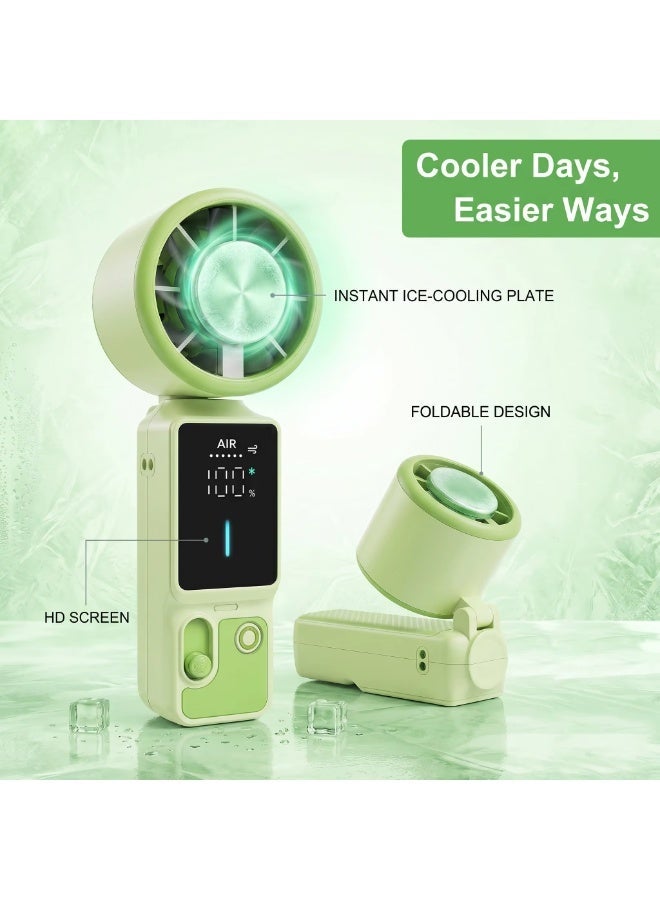 BAIKO Portable Mini Handheld Fan 3000mAh Battery Type-C Charging, , High-Speed Cooling and Foldable Fan with LED Digital Display for Office, Travel, Camping & Home - Image 1