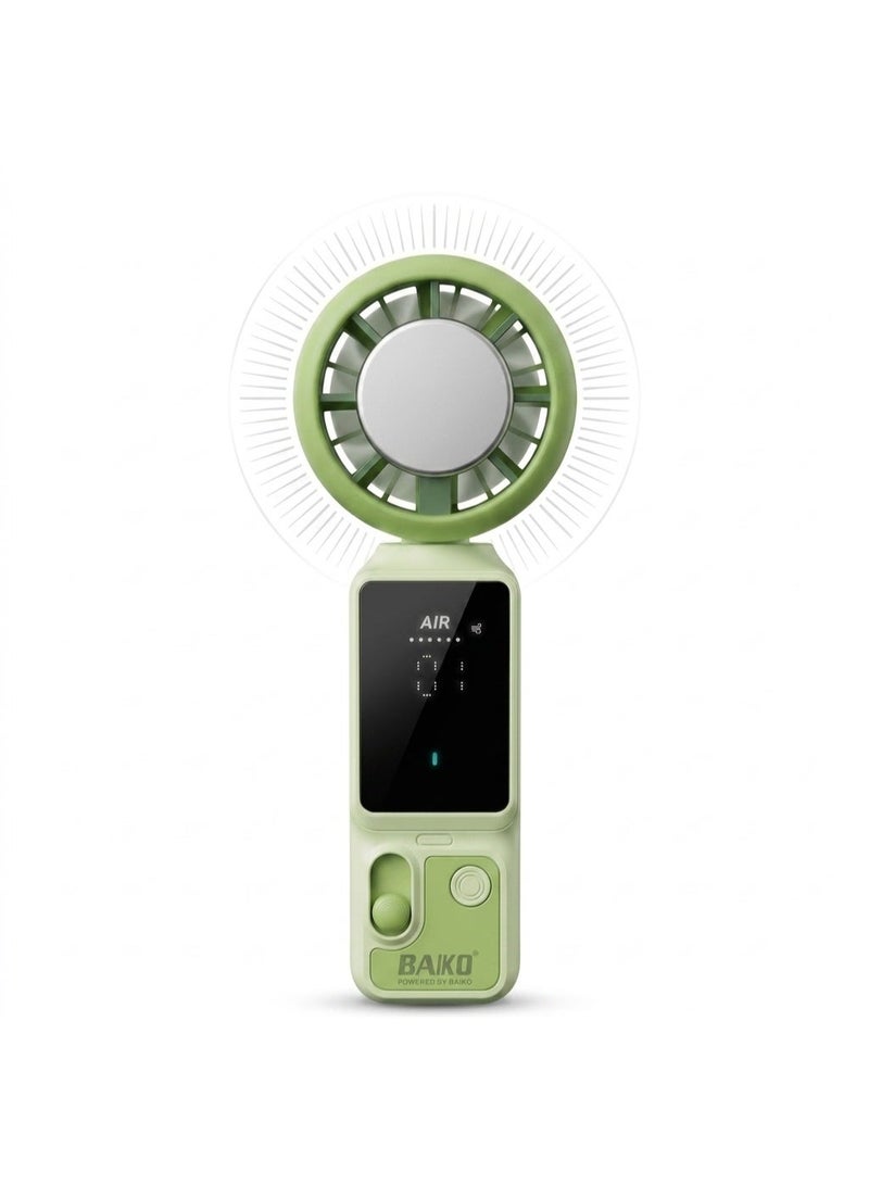 BAIKO Portable Mini Handheld Fan 3000mAh Battery Type-C Charging, , High-Speed Cooling and Foldable Fan with LED Digital Display for Office, Travel, Camping & Home - Image 4