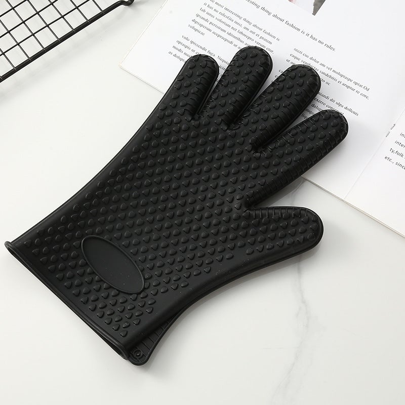 Silicone Gloves Heat Resistant Kitchen Black Silicone Gloves