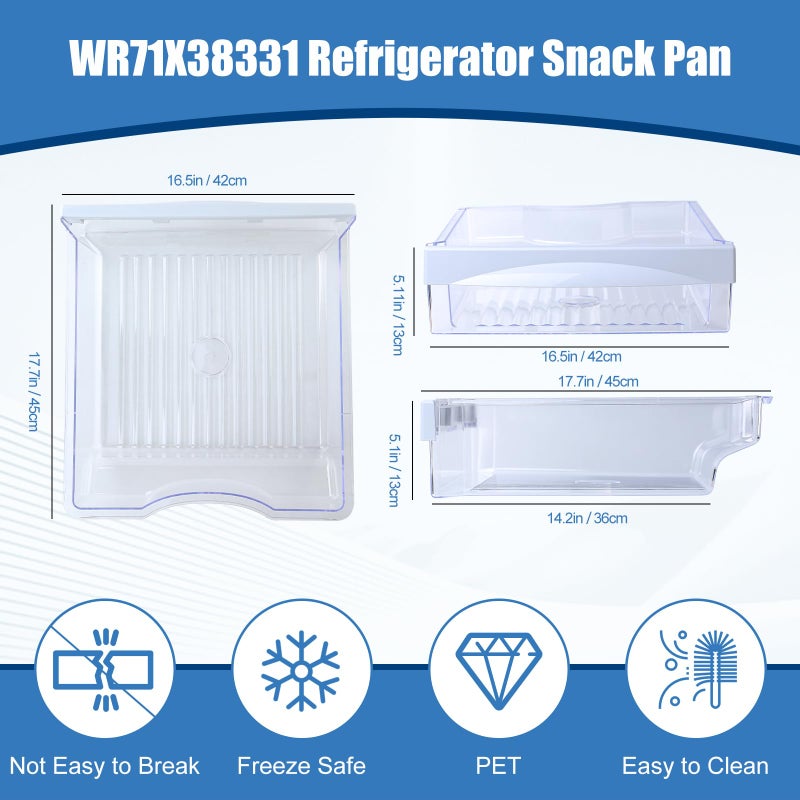 Ratiekc WR71X38331 Refrigerator, WR71X38331 Refrigerator Pan Asm, Compatible with Ge refrigerator Snack Pan, Replace Wr32x10525 Wr32x26244 - Image 2