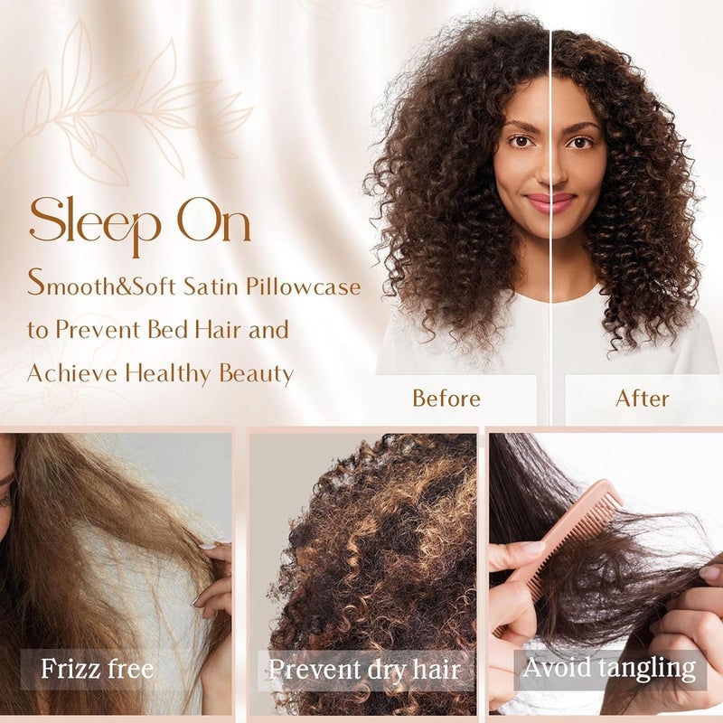 Yanibest Satin Pillowcase, Silk Pillow Cases for Hair and Skin with Zipper, Queen Pillow Cases Set of 2 for 20"x30", Exquisite Packaging for Women Men - Image 2