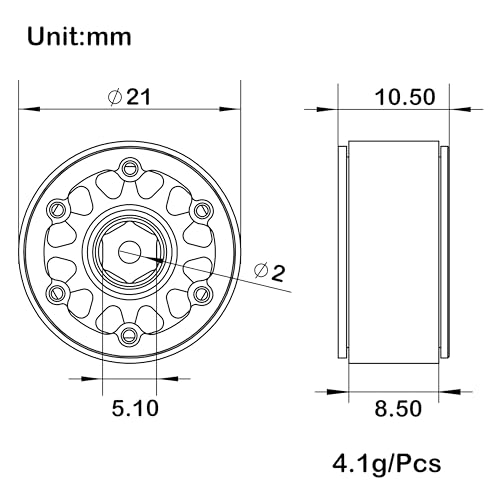 MEUS RACING 07 Beadlock Wheels Rims Wheel for Axial SCX30 Redcat Ascent32 130 132 RC Crawler Upgrades Type B Silver - Image 5