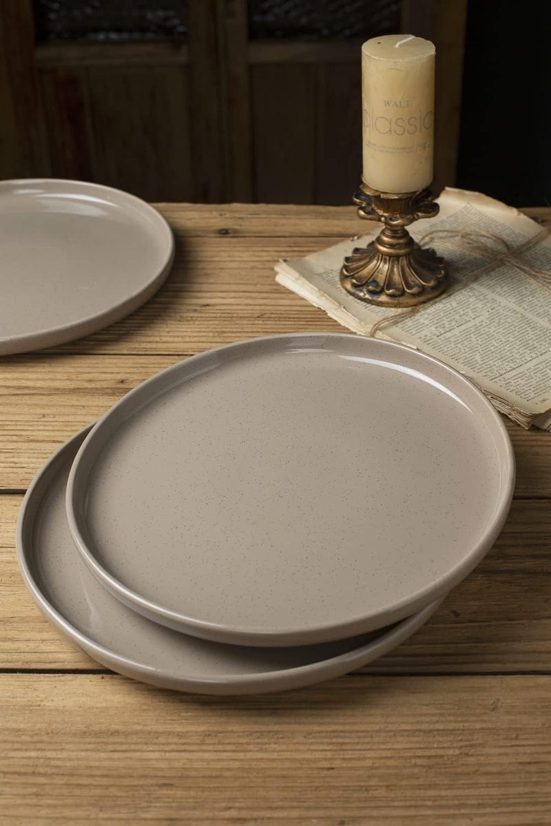 famiware Milkyway Dinner Plate Set - 10.25 Inch, Scratch Resistant Stoneware, Cinnamon Brown - Image 5