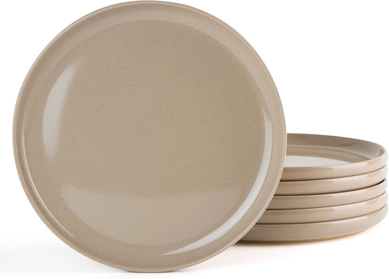 famiware Milkyway Dinner Plate Set - 10.25 Inch, Scratch Resistant Stoneware, Cinnamon Brown - Image 1