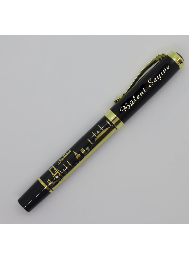 Ada Lazer - Ada Laser Personalized Istanbul Silhouette Engraved Metal Roller Pen - Image 1