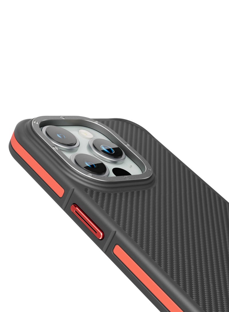 LEVELO iPhone 15 Pro Carbon MagSafe Case, Shockproof Edges, 3H Anti Scratch, Raised Bezel, Reinforced Corners with Airguard - Image 2