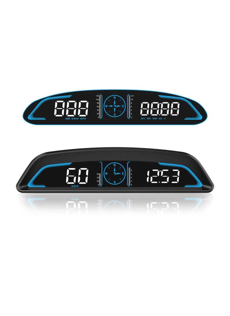 Digital GPS Speedometer Universal Heads Up Display for Car 5.5 inch Large LCD Display HUD with MPH Speed Fatigued Driving Alert Overspeed Alarm Trip Meter for All Vehicle