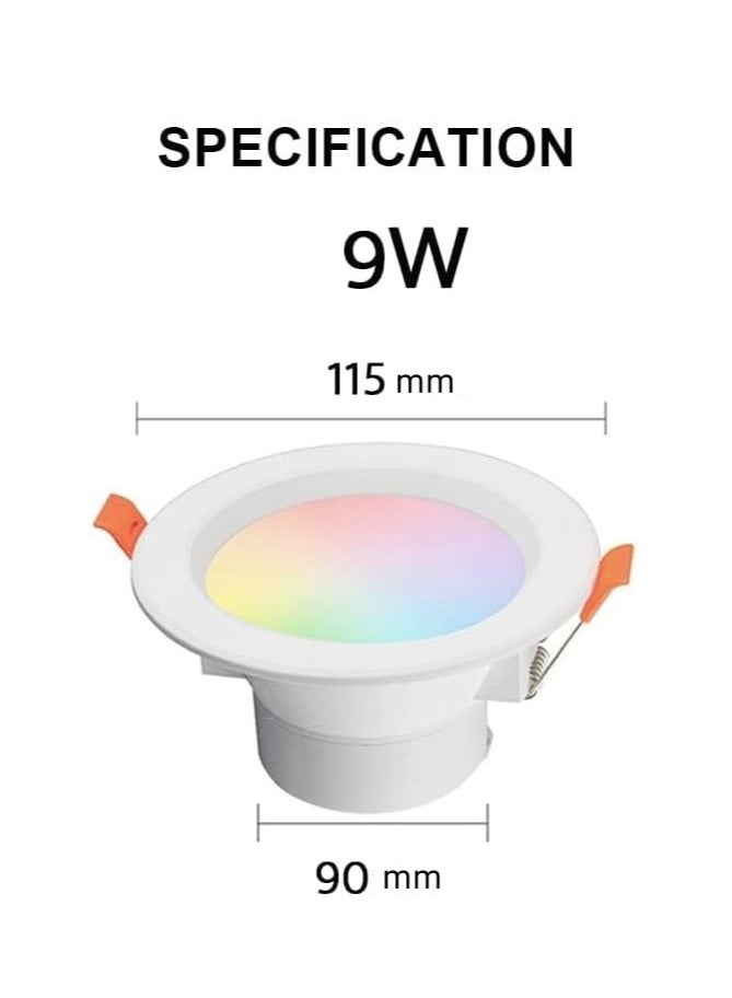 Lezonic Smart Tuya Wifi Light, Multi-Color Dimmable Hollow Design ,Recessed Ceiling Lamps,9W, RGB + Warm White + Cold White (2700K-6500K) For Living Room, Bedroom, Kitchen And KTV - Image 3