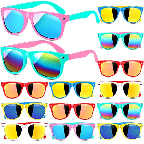 GINMIC Kids Sunglasses Bulk Party Favors 12Pack Valentines Day Gifts UV 400 Protection Neon Sunglasses for Boys and Girls Party Favor Birthday Classroom Goodie Bags Party Supplies - Image 1