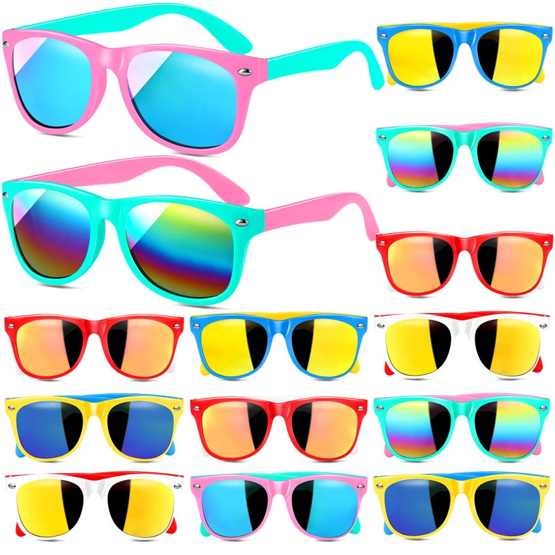 GINMIC Kids Sunglasses Bulk Party Favors 12Pack Valentines Day Gifts UV 400 Protection Neon Sunglasses for Boys and Girls Party Favor Birthday Classroom Goodie Bags Party Supplies - Image 2