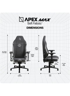 navo APEX MAX SoftFabric XL Gaming Chair, Premium Ergonomic Gaming Chair with Memory Foam Pillows, Magnetic Headrest & Integrated Lumbar Support  - Image 2