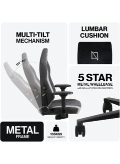 navo APEX MAX SoftFabric XL Gaming Chair, Premium Ergonomic Gaming Chair with Memory Foam Pillows, Magnetic Headrest & Integrated Lumbar Support  - Image 3